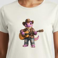 t-shirt bébé dino joue de la guitare