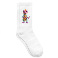 chaussettes bébé dinosaure en pyjama avec son doudou
