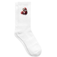 chaussettes hérisson en habit de Noël avec cadeau animaux mignons