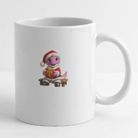 mug bébé dino en tenue de Noël