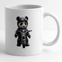 mug panda motard animaux mignons