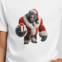 t-shirt gorille en habit de Noël animaux mignons