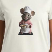 t-shirt souris cuisinière animaux mignons